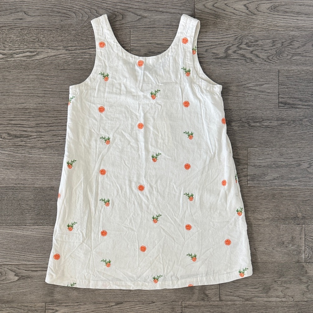 🌼JOIE🌼 NWT White Linen Sheath Dress with Oranges Pattern, Size L